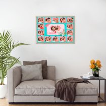 Печать горизонтального коллажа 60х42 в бежево-золотистой рамке