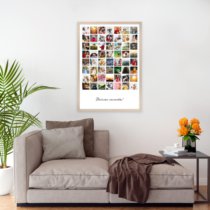 Печать вертикального коллажа 62х87 в бежево-золотистой рамке