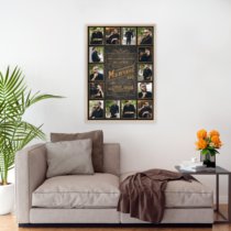 Печать вертикального коллажа 62х87 в бежево-золотистой рамке