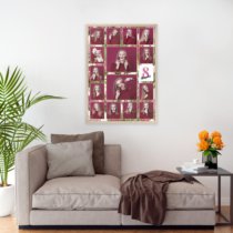 Печать вертикального коллажа 62х87 в бежево-золотистой рамке