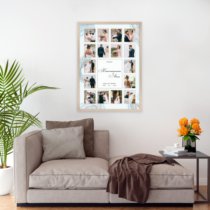 Печать вертикального коллажа 62х87 в бежево-золотистой рамке