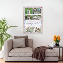 Печать вертикального коллажа 62х87 в бежево-золотистой рамке