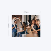 Печать горизонтального фотоколлажа 40х30 с загрузкой фотографий и согласованием перед печатью