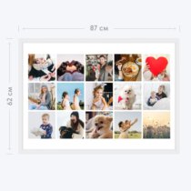 Печать горизонтального коллажа 87х62 в белой рамке