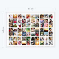 Печать горизонтального коллажа 87х62 в белой рамке