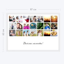 Печать горизонтального коллажа 87х62 в белой рамке