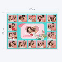 Печать горизонтального коллажа 87х62 в белой рамке