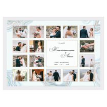 Печать горизонтального коллажа 87х62 в белой рамке