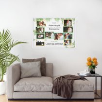 Печать горизонтального коллажа 87х62 в белой рамке