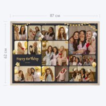 Печать горизонтального коллажа 87х62 в бежево-золотистой рамке