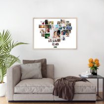 Печать горизонтального коллажа 87х62 в бежево-золотистой рамке