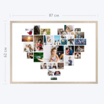 Печать горизонтального коллажа 87х62 в бежево-золотистой рамке