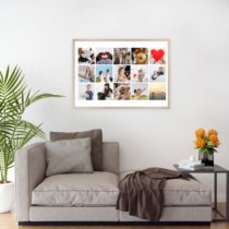 Печать горизонтального коллажа 87х62 в бежево-золотистой рамке