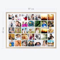 Печать горизонтального коллажа 87х62 в бежево-золотистой рамке