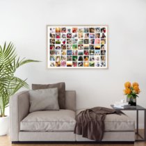 Печать горизонтального коллажа 87х62 в бежево-золотистой рамке