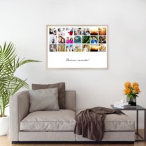 Печать горизонтального коллажа 87х62 в бежево-золотистой рамке