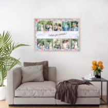 Печать горизонтального коллажа 87х62 в бежево-золотистой рамке