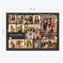 Печать горизонтального коллажа 87х62 в рамке цвета венге