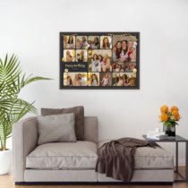 Печать горизонтального коллажа 87х62 в рамке цвета венге