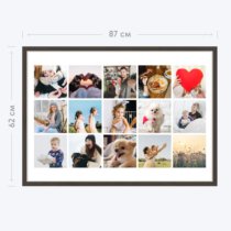 Печать горизонтального коллажа 87х62 в рамке цвета венге