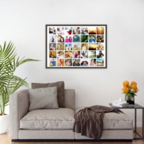 Печать горизонтального коллажа 87х62 в рамке цвета венге