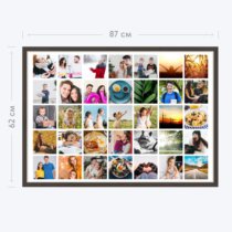 Печать горизонтального коллажа 87х62 в рамке цвета венге