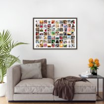 Печать горизонтального коллажа 87х62 в рамке цвета венге