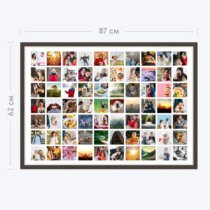 Печать горизонтального коллажа 87х62 в рамке цвета венге