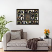 Печать горизонтального коллажа 87х62 в рамке цвета венге