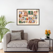 Печать горизонтального коллажа 87х62 в рамке цвета венге