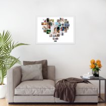 Печать горизонтального коллажа 60х42 в белой рамке