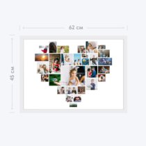 Печать горизонтального коллажа 60х42 в белой рамке