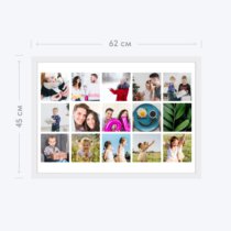 Печать горизонтального коллажа 60х42 в белой рамке