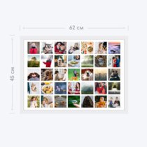 Печать горизонтального коллажа 60х42 в белой рамке