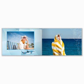 Печать шаблона «Лето на пляже» на принтбуке премиум 21x15 вид разворота