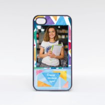 Печать шаблона «Счастье - состояние души!» на плоских чехлах для iPhone 4 и 4S Печать шаблона «Счастье - состояние души!» на плоских чехлах для iPhone 4 и 4S