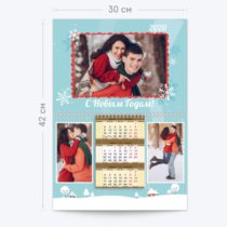 Печать шаблона «Зимняя сказка» на квартальных календарях А4 из двух страниц Печать шаблона «Зимняя сказка» на квартальных календарях А4 из двух страниц