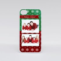 Печать шаблона «А снег идет» на плоских чехлах для iPhone 4 и 4S Печать шаблона «А снег идет» на плоских чехлах для iPhone 4 и 4S